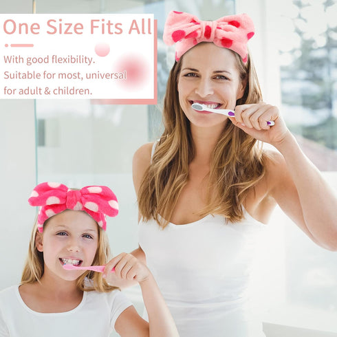 9 Pack Pink Spa Headband for Washing Face - WHAVEL, Fluffy Hair Band for Skincare