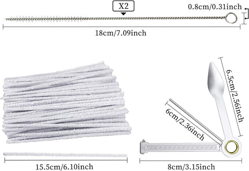 Pipe Cleaners Tool Set, 100 Hard Bristle Pipe Cleaners, 3-in-1 Tamper Reamer, Mini Nylon Brush Set, 2 Straw Cleaning