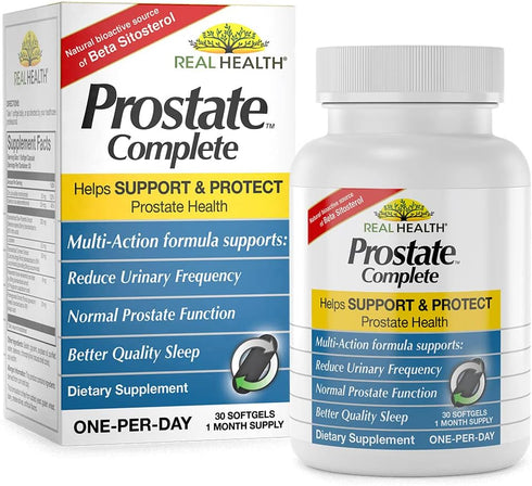 Real Health Prostate Complete Supplements for Men, 30 Count, Saw Palmetto Formula