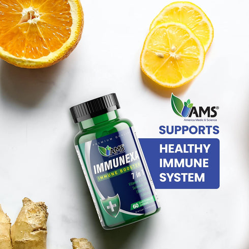 America Medic & Science Immunexa | 7 in 1 Immune Support Booster (60 Capsules) | Vitamin A, C, D, Zinc, Echinacea,