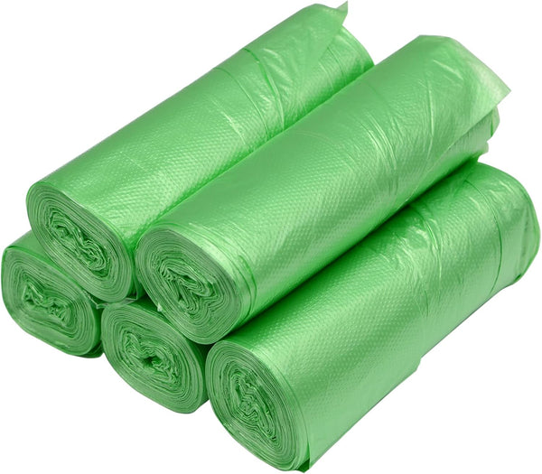 Kitchen Garbage Bags - 100 Counts 4 Gallon Green Trash Bags with Handles for Bathroom, Small Trash Bags, Contractor