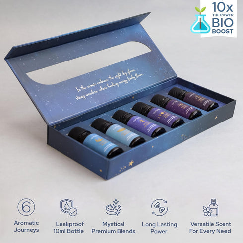 Set 6 Carnatia Starry Spell Fragrance Oil Magical & Calming Aromatherapy Blends for Stress Relief, Relaxation