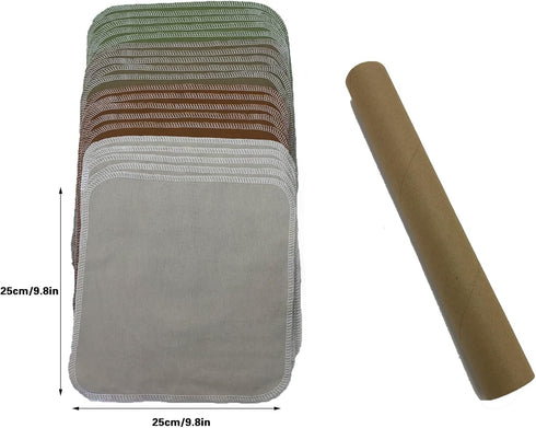 Reusable Paper Towel Rolls 20 Pack, Washable Napkin Cloth Value Set of 4 Colors, 100% Cotton, Super Soft