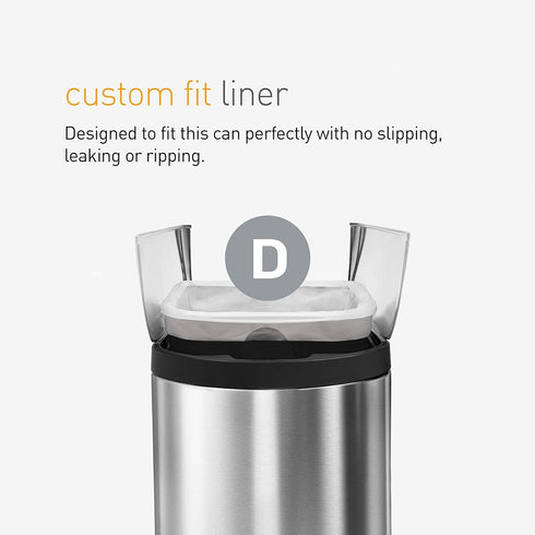 simplehuman CW0163 20L White Liners, 20 Count — Code D