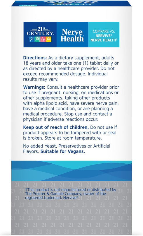 21st Century Nerve Health, 30 Tablets for Neurological Support