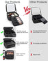 Relavel Makeup Bag with Light Up Mirror, Travel Cosmetic Organizer, Rechargeable Vanity Mirror with 3 Color Lights