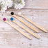 Scraper Bamboo Brush for Adults, Oral Deep Cleaning Toothbrush, 4pcs (White Blue Black Violet)