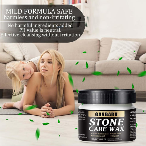 Granite Cleaner and Stone Polish, 3.5oz Care Wax for Granite Countertops and Quartz, Restores Shine and Nourishes