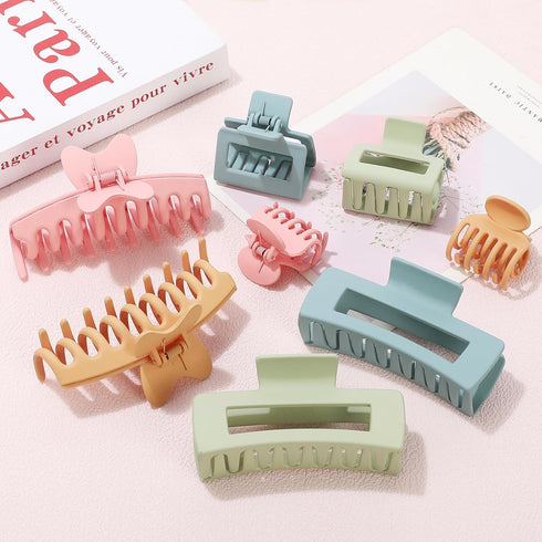 Sisiaipu 8 Pcs Hair Claw Clips for Women, Large Medium Small Clips for Thick Thin Hair, 4 Style Colorful Accessories