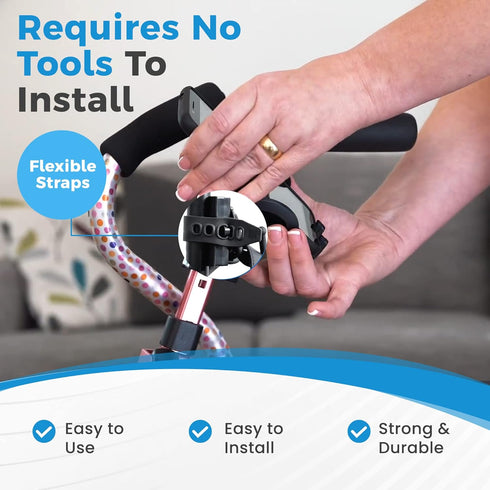 Pack, 2 Mobility Combo Hook, Phone and Cup Holder for Walker, Portable Beverage Holder for Wheelchair and Strollers