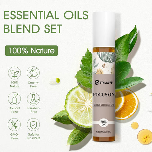 Essential Oils Roll On Set 6 Pack -(Relax, Sleep, Balance,Breathe, Focus on, Happiness) Aromatherapy Oil with Roller Ball,Essential Oils Blends for Skin - Relaxation Gift for Women and Men
