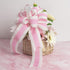 MEEDEE Pink White Stripe Wired Ribbon, 2.5 Inch, Baby Pink with Ivory Stripes for Wreaths, Garland