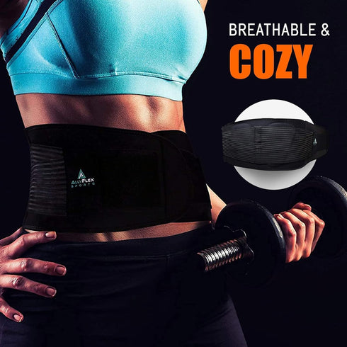 Back Brace for Lower Back Pain, Lumbar Support Belt for Men and Women, Cooling Technology Relief (Large)