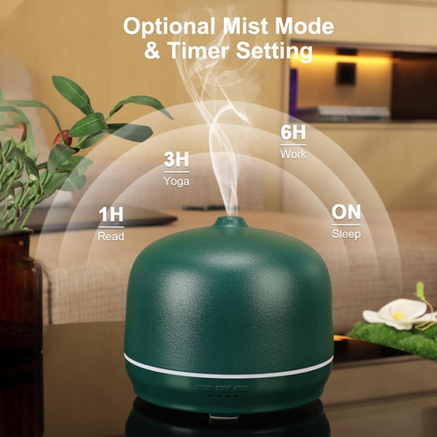 NaNaRocCi 500ml Ceramic Essential Oil Diffusers for Home Large Room, Aromatherapy Scent Air Diffuser Bedroom Ultrasonic