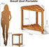 Kzeirm 14" Corner Shower Stool for Inside Shower, Shower Foot Rest Stool for Shaving Legs, Acacia Wood Corner Shower
