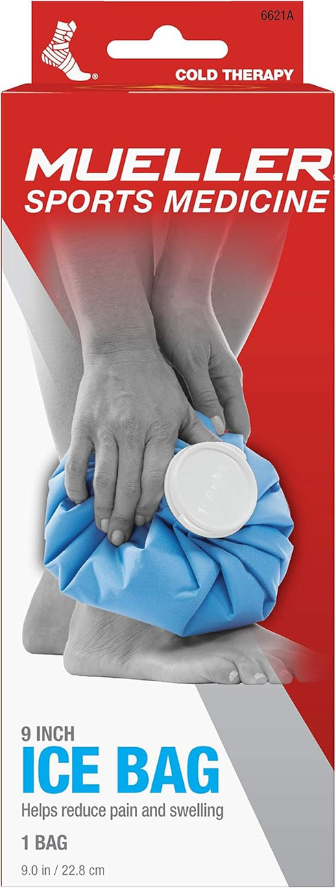 MUELLER Sports Medicine Reusable Ice Pack, 9 Inch Cold Bag for Injuries and Pain Relief, Cold Therapy, Blue