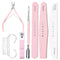 Makartt Nail File and Buffer, Pink Basic Nail Prep Kit with Cuticle Trimmer & Nail Care Tools