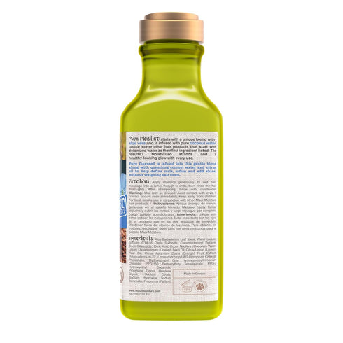 Maui Moisture Lightweight Curls + Flaxseed Shampoo, Paraben Free, Silicone Free, 13 Fl Oz, Green