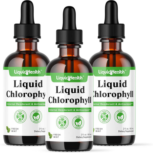 LIQUIDHEALTH Liquid Chlorophyll Drops | Internal Deodorizer, Antioxidants, Liver Detox & Immune Support | Vegan, Non-GMO