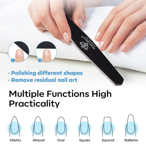 Modelones 8Pcs Nail File and Buffer Set, Professional Double Sided 100/180 Grit Gel Nail File for Acrylic and Natural