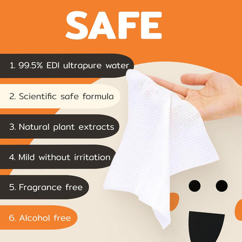 MINEE WIPES - Ultra Compact Hand Wipes for Adults and Kids, Alcohol Free Unscented Wet Wipes, Travel Size, 30 Pack