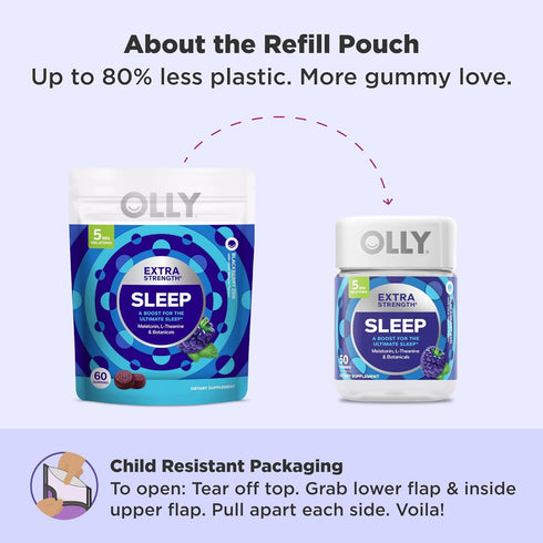 OLLY Extra Strength Sleep Supplement, 60ct Pouch