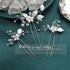 Heread Silver Leaf Bridal Hair Accessories Pearl Flower Hair Pins with Green Opal Rhinestones (Pack of 3)