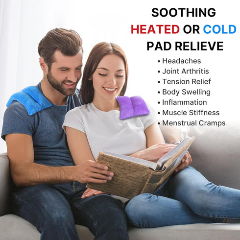 Atsuwell Microwave Heating Pad Set of 2, 6 x 11 Microwavable Heat Pad for Pain Relief, Moist Heat Pack