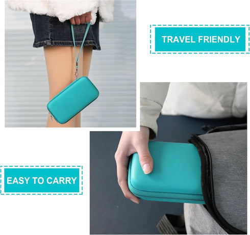 Hard Carrying Case for 2 EpiPen's or Auvi-Q, Medical Travel Case with Mesh Pockets for Inhaler and Eye Drops