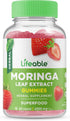 Lifeable Moringa Leaf Extract 4000mg, Natural Flavor Gummy Supplement, Non-GMO Vegan Chewable (60 Gummies)