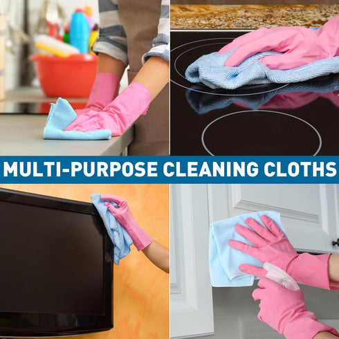 TEAWOO Cloths-50 Pack, 5 (12x12 inches) Microfiber Cleaning Microfiber Towels Bulk, Towels for Cars & Home, Cleaning