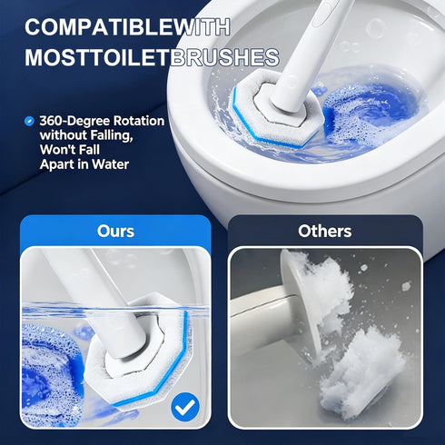 HJUHBDJ 80 Pack Disposable Toilet Wand Refills, High-Density Replacement Scrubber Heads, Bathroom Toilet Bowl Cleaning
