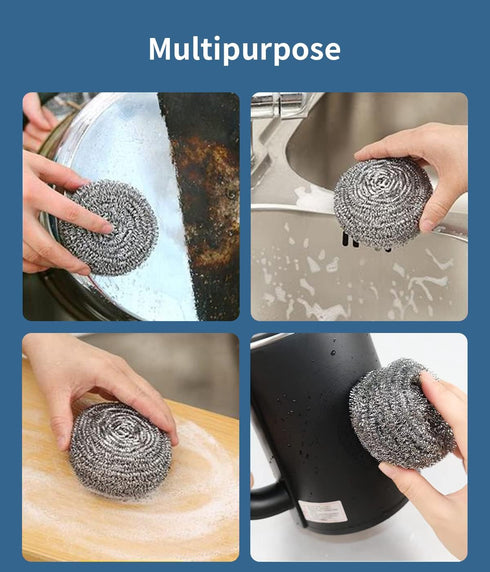 Steel Wool Scrubber, 24 Pads for Cleaning Dish Pots Pans Grills, Stainless Steel Scrubber for Kitchen Sinks Cleaning