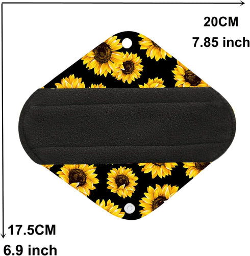 10 Pcs Reusable Menstrual Pad Set, 1Pc Mini Wet Bag + 9Pcs Light Flow Waterproof Mama Cloth Pads