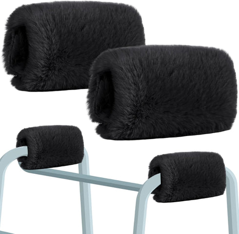 Threlaco 2 Pcs Walker Handle Cushions Fluffy Walker Hand Pads Universal Padded