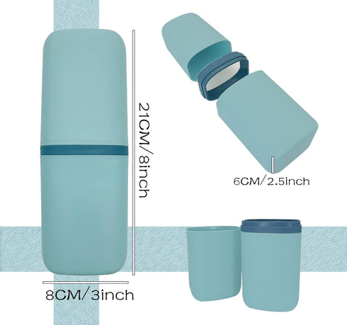 Travel Toothbrush & Toothpaste Case, Toothbrush Travel Holder with Cup Portable Travel Toothbrush Case Holder