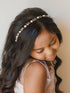 SWEETV Flower Girl Headpiece - Pearl Girls Headband for Wedding, Princess Hair Accessories for Birthday Party