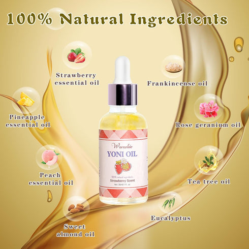 Wovarkie 3PCS Yoni Oil for Women pH Balance, Feminine Deodorant Vaginal Moisturizer, Feminine Care All Natural Yoni