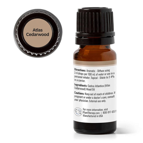 Plant Therapy Cedarwood Atlas Essential Oil 10 mL (1/3 oz) - 100% Pure, Undiluted, Natural Aromatherapy