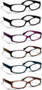 Boost Eyewear 6 Pack Reading Glasses, Modern Fashion Frames for Women and Men, Solid Black, Blue, Red, Purple, Tortoise