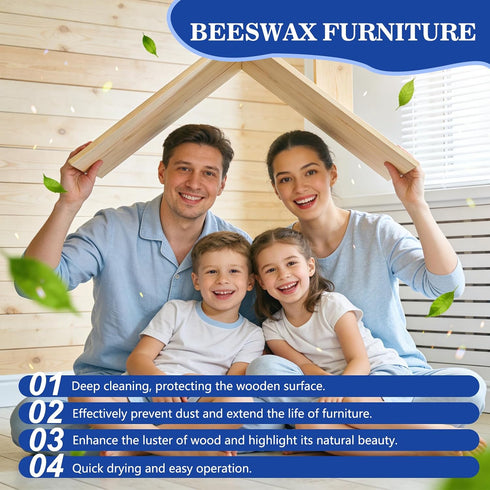 Iaolose 2PCS Multipurpose Beeswax Furniture Polish and Cleaner, Beeswax Gleam, Furniture Wax, All-Natural Wood