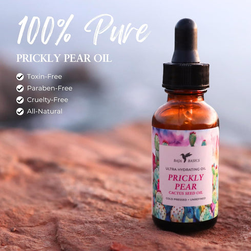 Prickly Pear Seed Oil - Cold Pressed, Pure, Unrefined Moisturizer for Skin, Face, Body, Nails, Hair - 1 oz Bottle