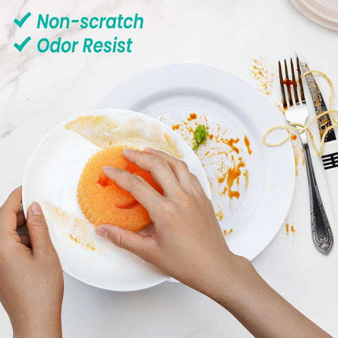 HELIME Scrub Sponges Dish Scrubber, Non-Scratch Multi-Functional Color Sponge, Temperature Controlled Cleaning Pads