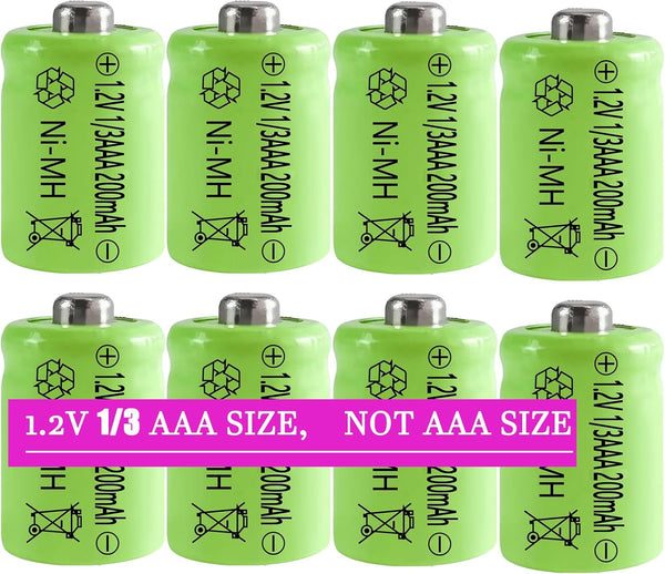 1.2V 1/3 AAA 200mAh NiMH Rechargeable Batteries for Solar Art Light, Headlamp, Toys, Gas Cooker