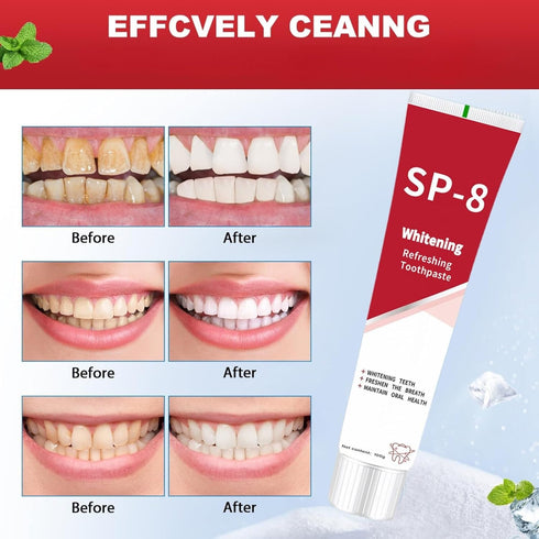 QIMHETU SP-8 SP8 (02) Probiotic Toothpaste, Toothpaste Fresh Breath, Deep Cleaning Care