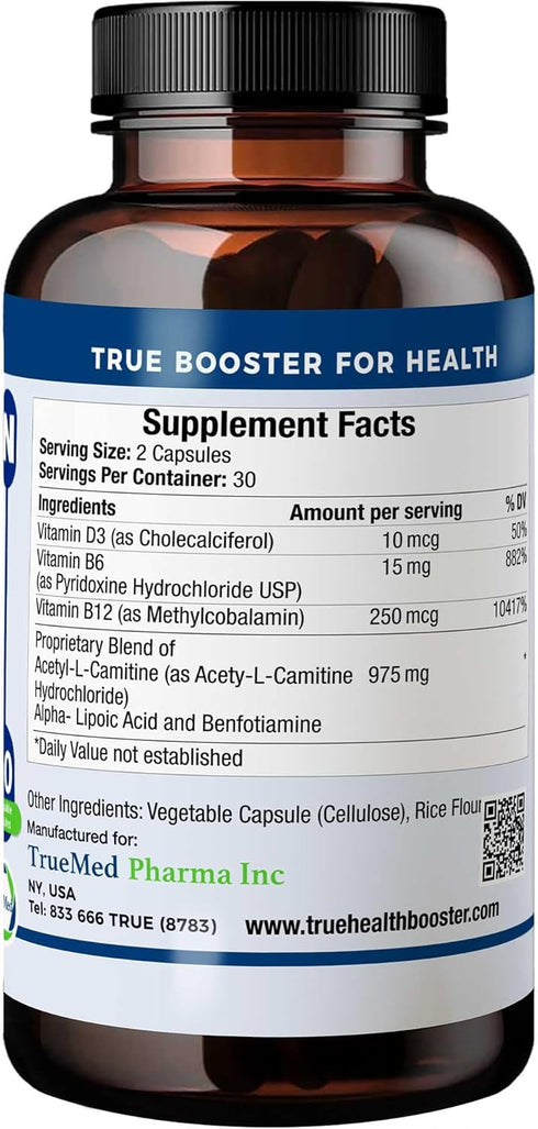 High-Potency Neuropathy Support Supplement with Acetyl-L-Carnitine, 60 Vegetable Capsules
