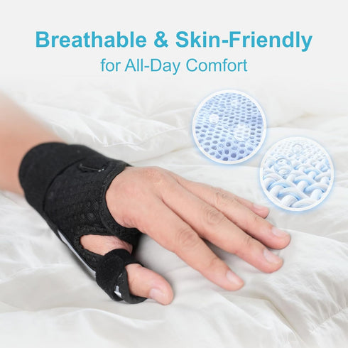 SciWil 6.7''-8.7'' Adjustable Thumb Brace with Triple-Strap System Unisex | Breathable Spica Splint for Arthritis, De