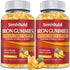 2 Pack Vegan 80MG Iron Supplement Gummies for Women & Men - Vitamin A, C, B for Adults & Kids - Blood Builder & Energy