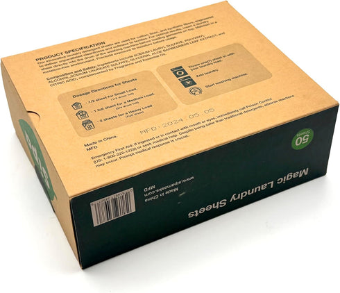SIPA Laundry Detergent Sheets - 50 Sheets, 100 Loads, Lily of the Valley, Eco-Friendly, Phosphorus-Free
