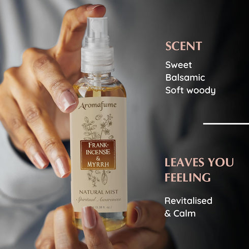 Frankincense & Myrrha Natural Resin Mist Spray by Aromafume, 100 ml / 3.3oz, Ideal for Deep Relaxation